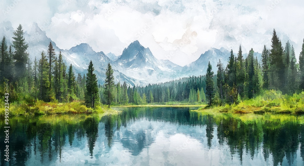 Watercolor art, Mountain painting, Tree landscape, Nature art, Natural scenery, Scenic watercolor, Mountain range, Tree art, Forest painting, Outdoor scene, Wilderness art, Watercolor landscape, Mount Watercolor art, Mountain painting, Tree landscape, Nature art, Natural scenery, Scenic watercolor, Mountain range, Tree art, Forest painting, Outdoor scene, Wilderness art, Watercolor landscape, Mount
