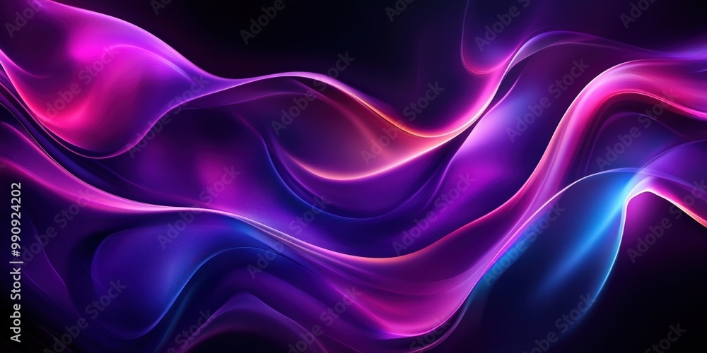 Obraz premium Smooth Abstract Curves in Purple and Blue Background
