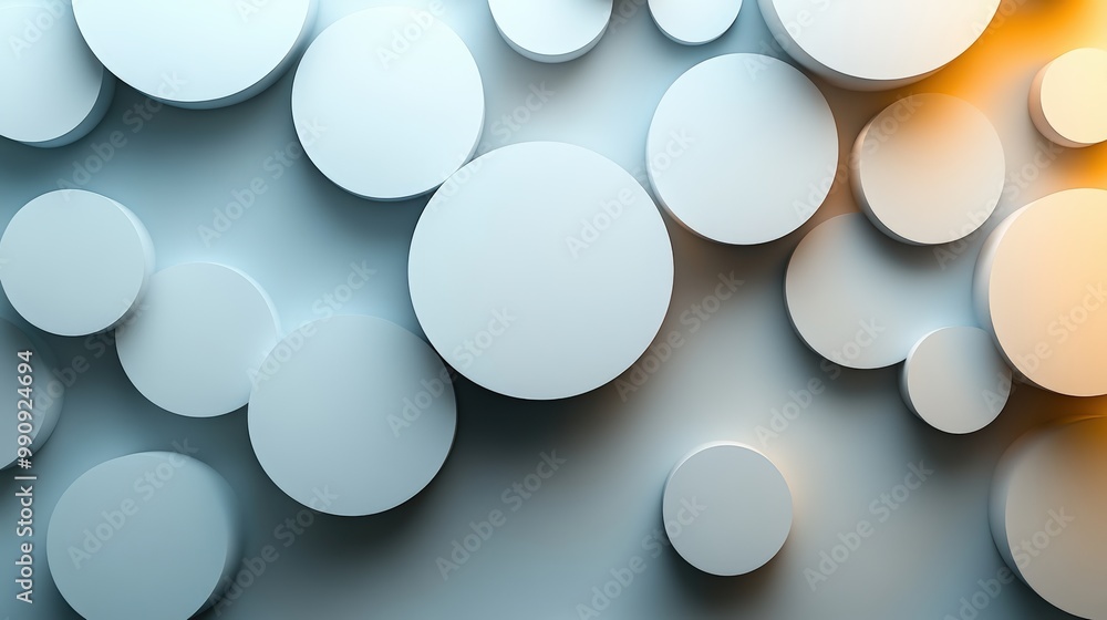 Abstract White Circles on Subtle Background Abstract White Circles on Subtle Background