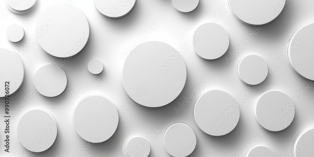 Abstract 3D Circles on White Background Abstract 3D Circles on White Background