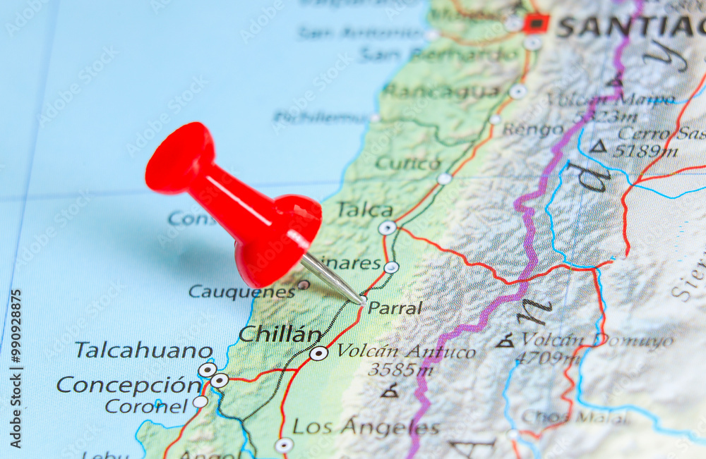 Parral, Chile pin on map Parral, Chile pin on map