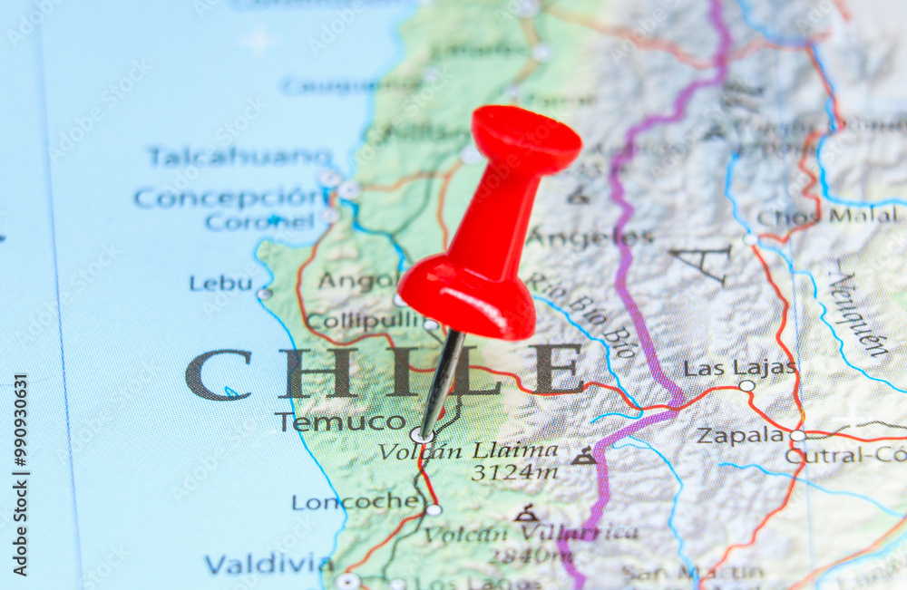 Temuco, Chile pin on map