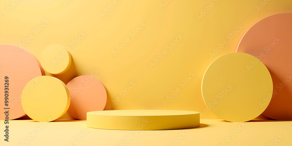 Fototapeta premium Abstract yellow and orange spheres