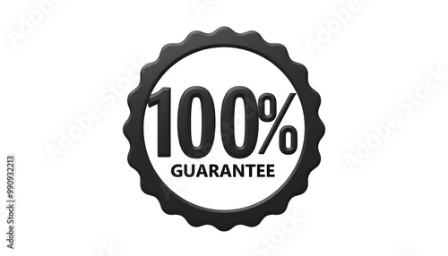 100% Guarantee money back price promise isolated on a white background photo