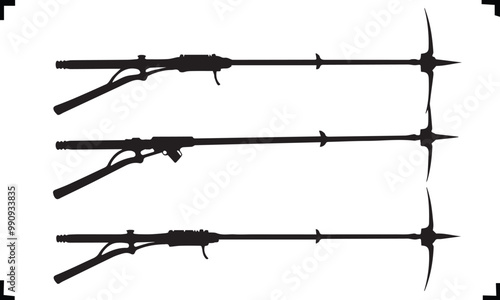 Tough Weed Piller Versatile Black Silhouette Vector Series