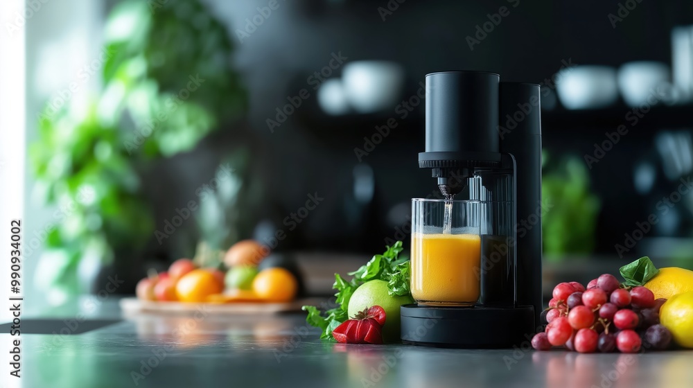 A glass of freshly prepared healthy smoothie with an assortment of fruits and vegetables including oranges tomatoes and leafy greens A glass of freshly prepared healthy smoothie with an assortment of fruits and vegetables including oranges tomatoes and leafy greens