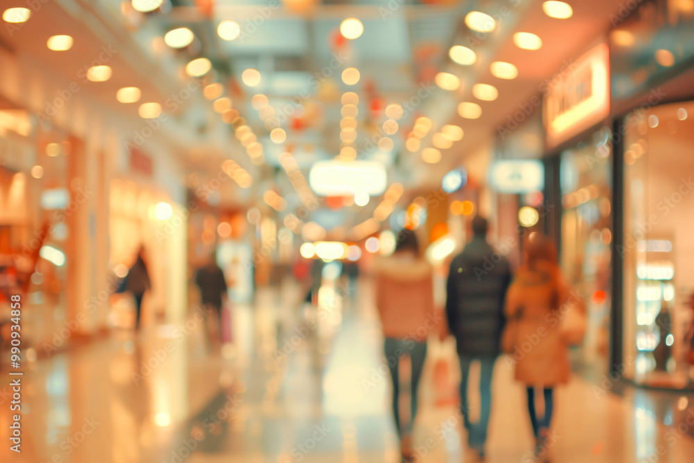 Intentional Blurred Image of People in Shopping Center Intentional Blurred Image of People in Shopping Center