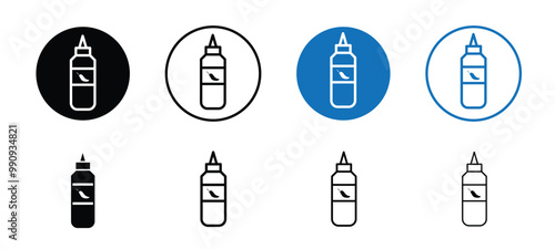 Sauce Bottle Icon fully editable in filled and outlined style, Sauce Bottle Graphics, sauce and ketchup bottle