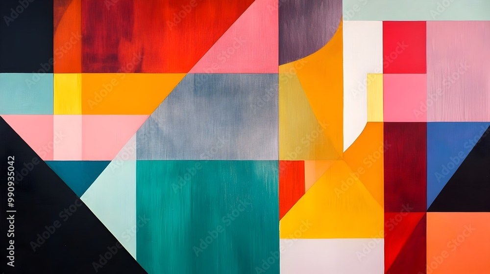A visually striking modern abstract painting featuring bold geometric shapes and a captivating color palette that creates a dynamic and intriguing visual composition A visually striking modern abstract painting featuring bold geometric shapes and a captivating color palette that creates a dynamic and intriguing visual composition