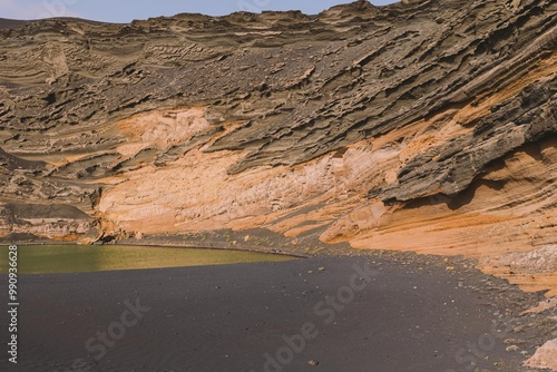 Vista de El Lago de Los Clicos en el pueblo de EL Golfo en la isla de Lanzarote photo