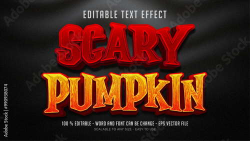 scary pumkin editable text effect