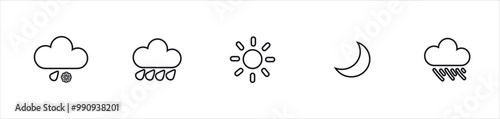 Weather icon set vector illustration. Weather conditions icons