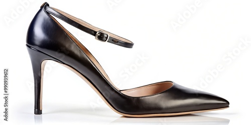 Tapety artystyczne This sleek black heel boasts a delicate strap that wraps around the ankle, creating a streamlined silhouette, paired