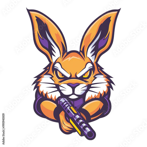 Badass Rabbit Logo on Transparent Background