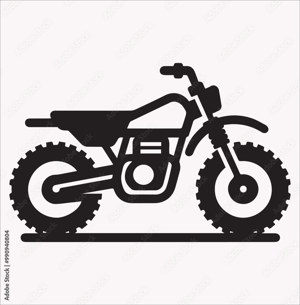 Fototapeta premium Motorcycle icon vector silhouette on a white background