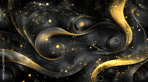 Black and Gold Christmas Abstract Background