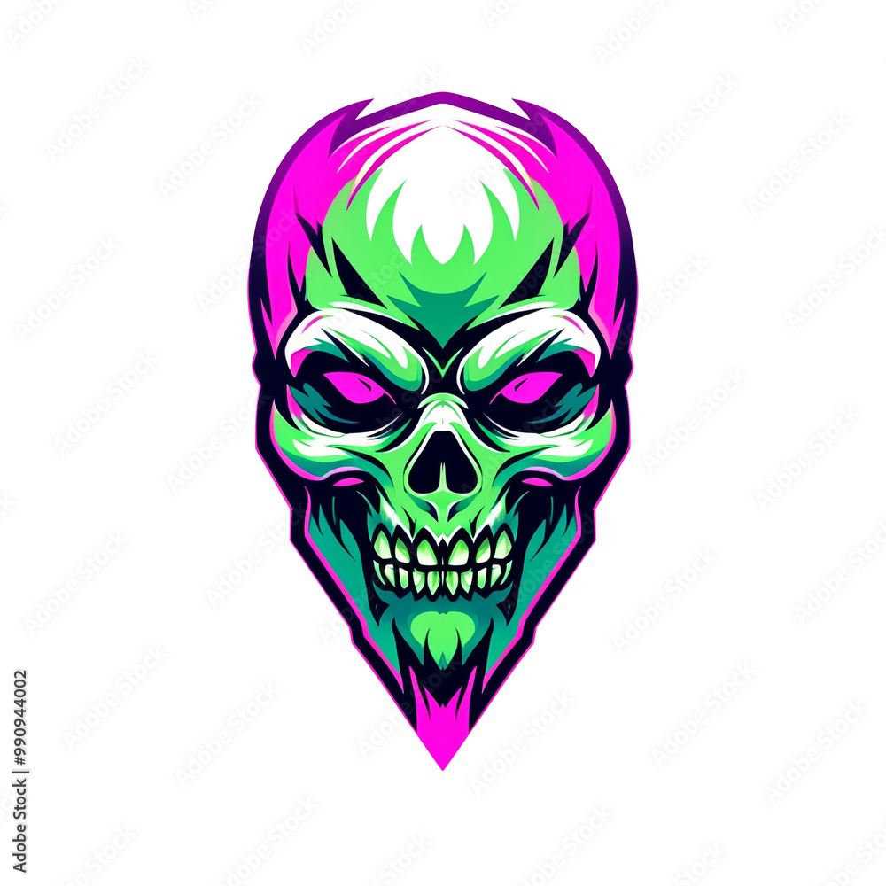 Fototapeta premium The skull logo is suitable for gaming and screen printing designs