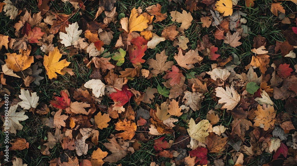 Serene and tranquil forest floor covered in a rich carpet of vibrant fallen leaves in a mix of autumn colors creating a peaceful and scenic natural landscape Serene and tranquil forest floor covered in a rich carpet of vibrant fallen leaves in a mix of autumn colors creating a peaceful and scenic natural landscape