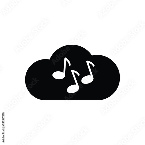 cloud music icon. vector sign.