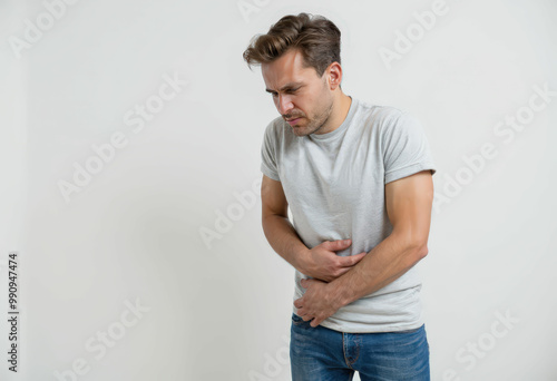 Man with stomach pain