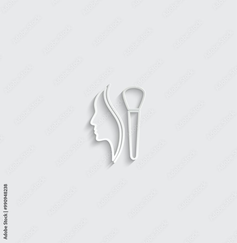 make up icon vector woman face and brushe makeup beauty salon make up icon vector woman face and brushe makeup beauty salon