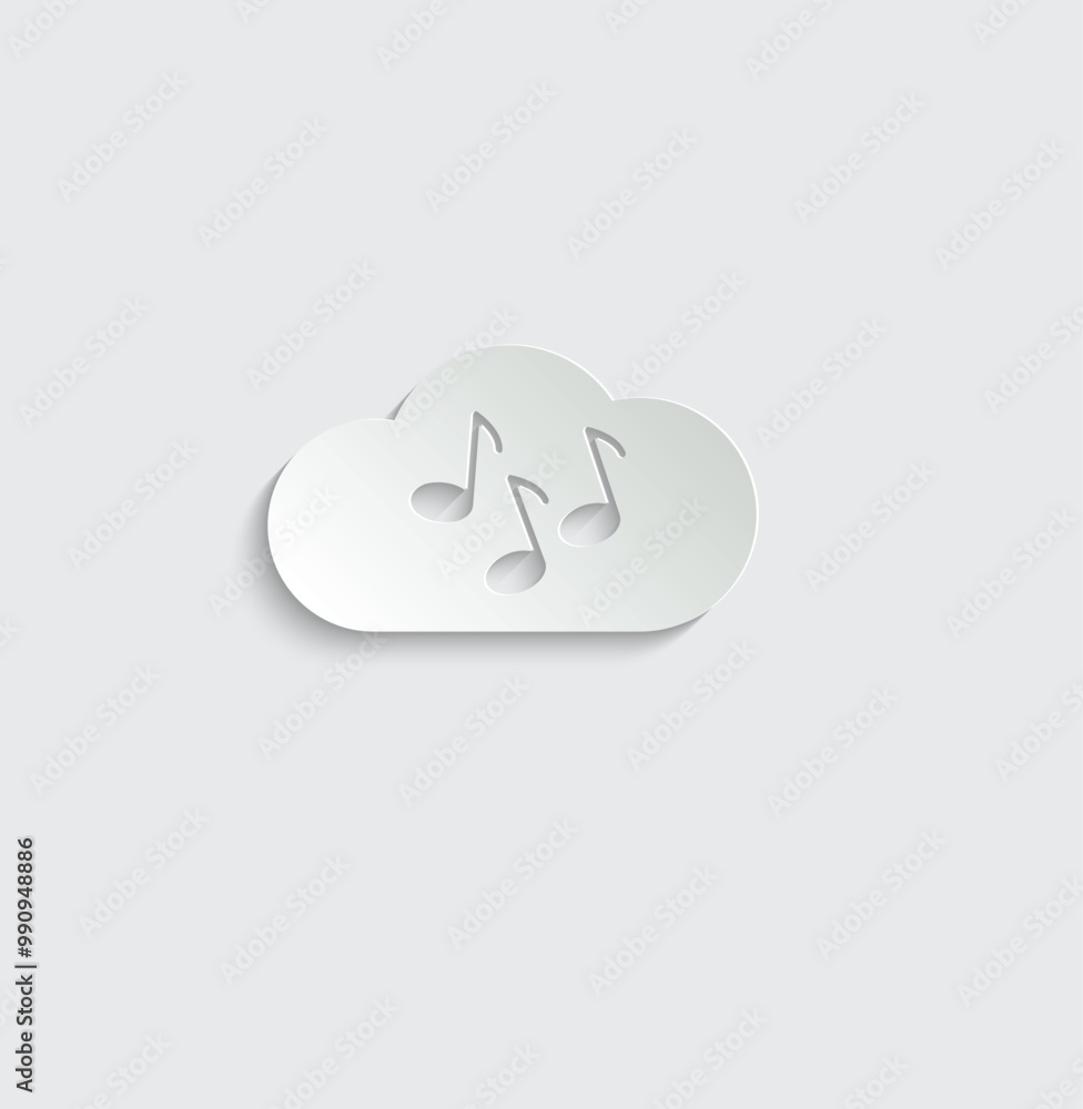 cloud music icon. vector sign. cloud music icon. vector sign.