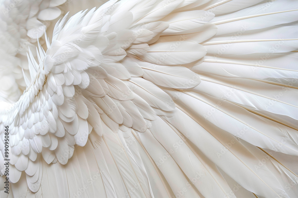 Natural white wing plumage Natural white wing plumage