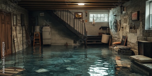 Water Accumulation in a Home Basement Area