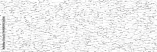Abstract grey Morse code symbols on white background as a seamless pattern. Irregular bg with specific signs. Points and dashes in simple vector illustration