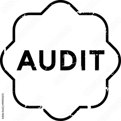 Grunge black audit word rubber seal stamp on white background