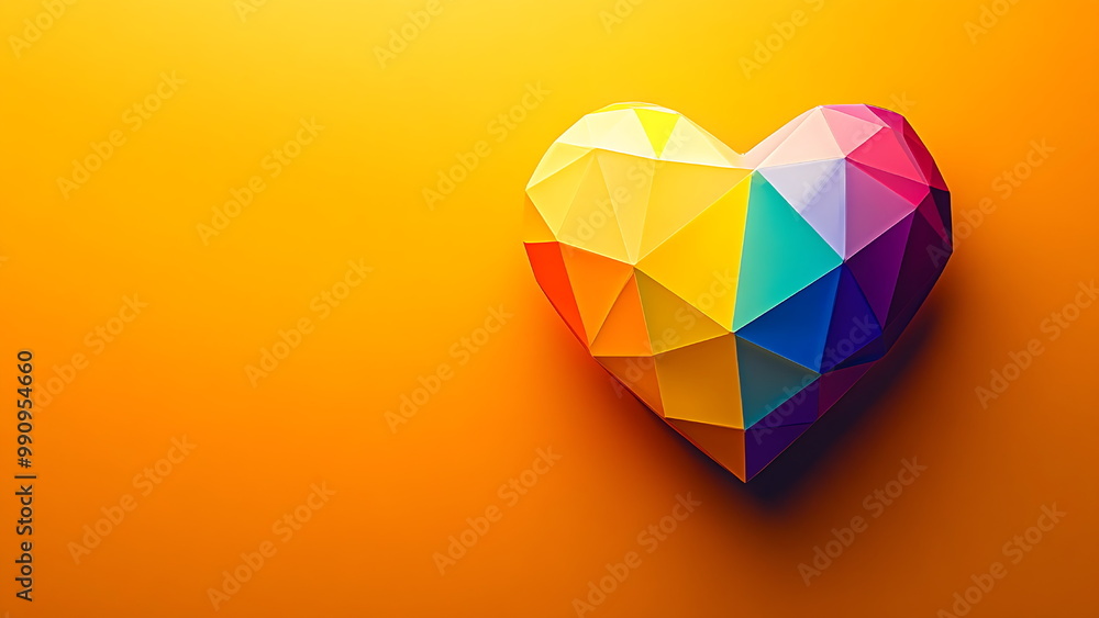 A colorful geometric heart shape A colorful geometric heart shape