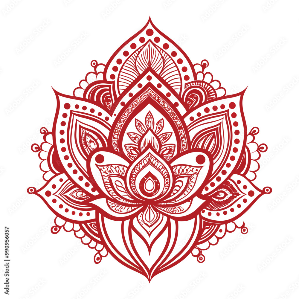 Filigree lotus flower on sacred geometry sign, vector handdrawn vector illustration Filigree lotus flower on sacred geometry sign, vector handdrawn vector illustration