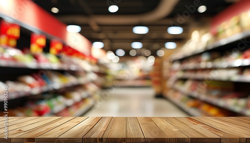 3D Product Table in a supermarket , Product Mockup