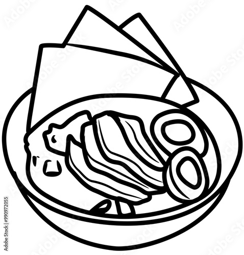 japanese food outline ramen