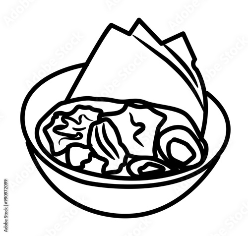 japanese food outline ramen