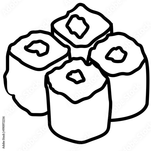 japanese food outline sushi