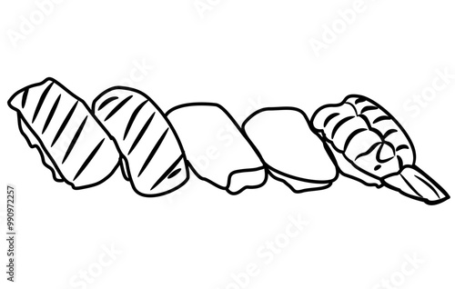 japanese food outline sushi
