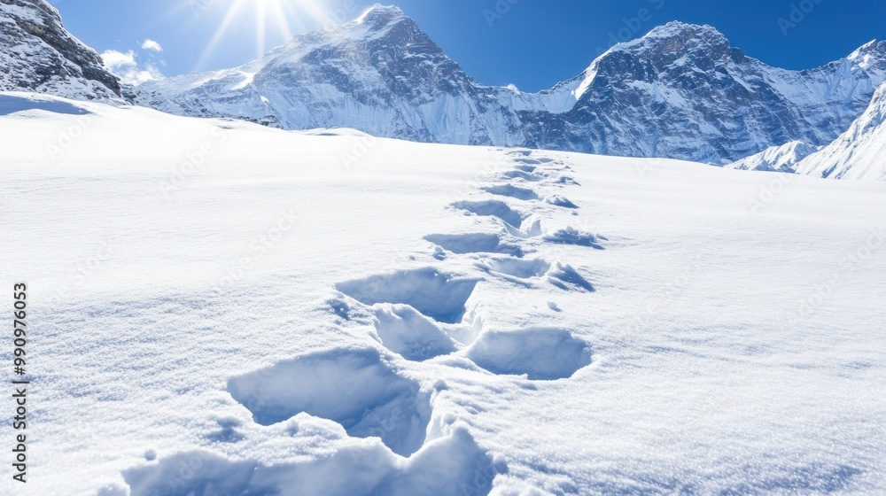 Breathtaking Snowy Mountain Peak Under Bright Skies Offering Serene Wilderness Adventure Breathtaking Snowy Mountain Peak Under Bright Skies Offering Serene Wilderness Adventure