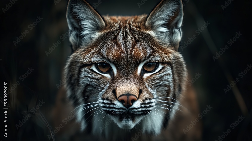Fototapeta premium A detailed portrait of a lynx