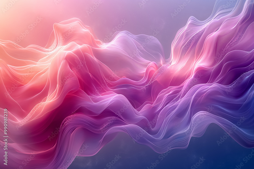 The artwork showcases a gentle wave pattern in shades of pink and purple, creating a soothing and elegant atmosphere, perfect for use as a wallpaper or background The artwork showcases a gentle wave pattern in shades of pink and purple, creating a soothing and elegant atmosphere, perfect for use as a wallpaper or background