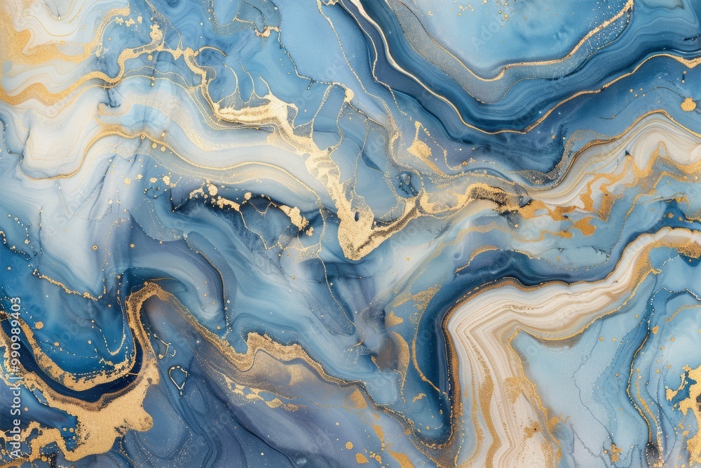 Abstract blue and gold marble texture art Abstract blue and gold marble texture art