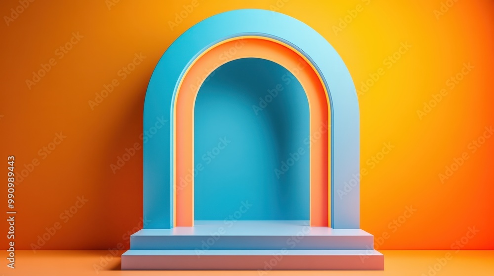 Modern Abstract Showcase with Colorful Arch Modern Abstract Showcase with Colorful Arch