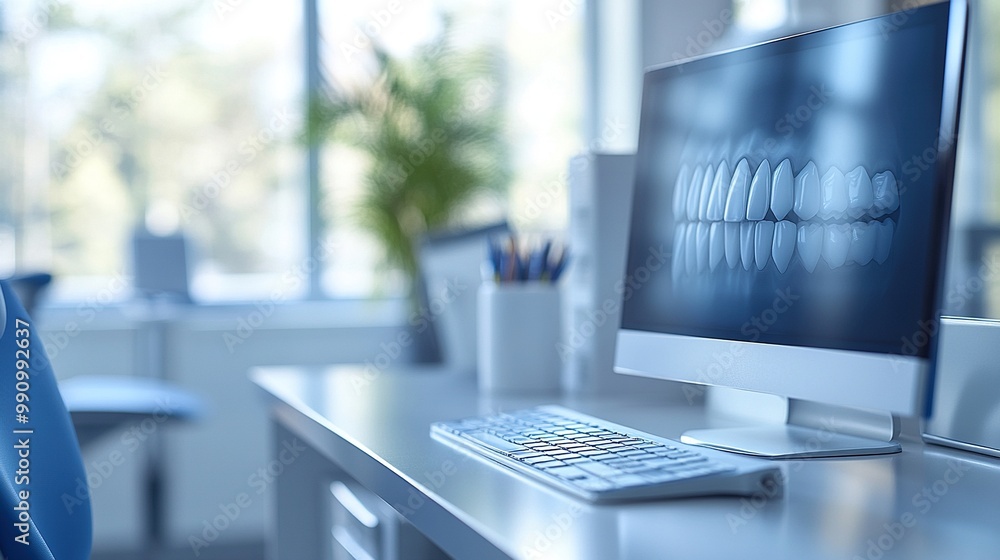 A concept emphasizing the use of internet technology for scheduling a dentist appointment, reflecting advancements in online healthcare services. A concept emphasizing the use of internet technology for scheduling a dentist appointment, reflecting advancements in online healthcare services.