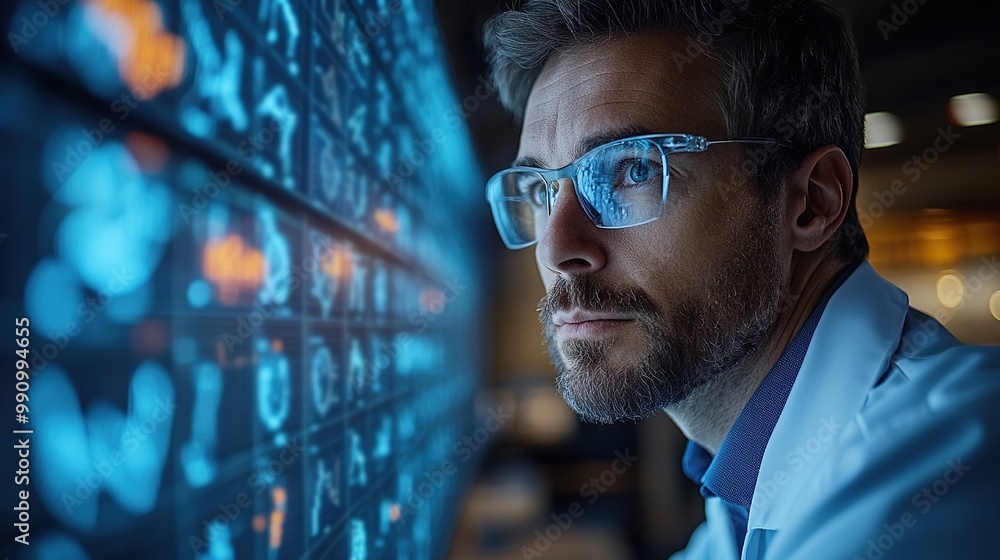 A confident male data scientist works on a computer in a control room, focusing on neural network management within a large infrastructure. A confident male data scientist works on a computer in a control room, focusing on neural network management within a large infrastructure.