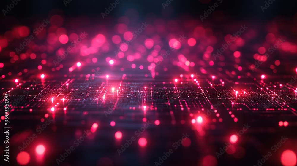 A connectivity concept featuring a high-tech grid with red and pink futuristic digital lines, representing modern data networks. A connectivity concept featuring a high-tech grid with red and pink futuristic digital lines, representing modern data networks.