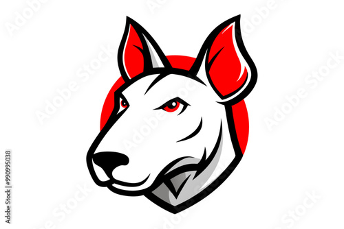 Bull Terrier head mascot logo design vector