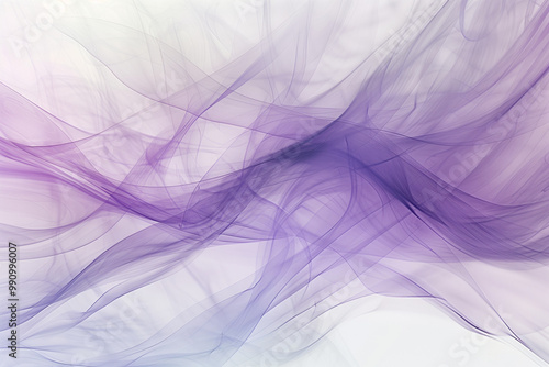 Soft, flowing abstract digital art in shades of purple and blue, featuring delicate lines and wisps that create a calming, ethereal effect. Ideal for backgrounds and contemporary design.