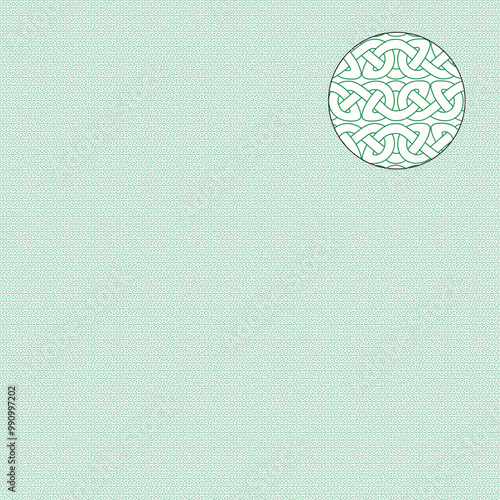 Decorative vector guilloche background grid with Celtic ribbon pattern