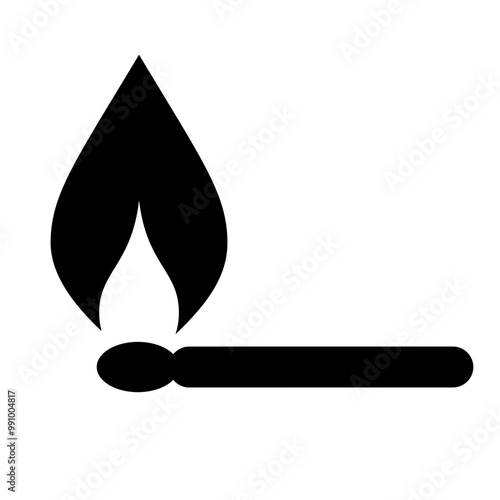 Match fire vector icon