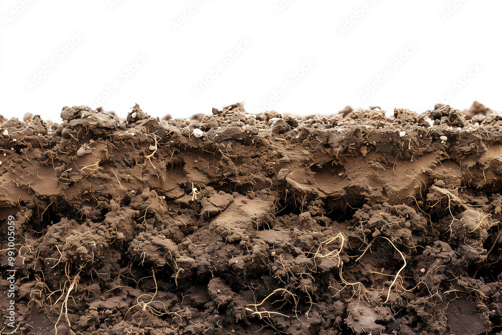 white isolated texture section Soil dirtied dirt edge mud clod cross agriculture background botany brown crop cultivated cut dry earth environmental farm field flat fresh garden